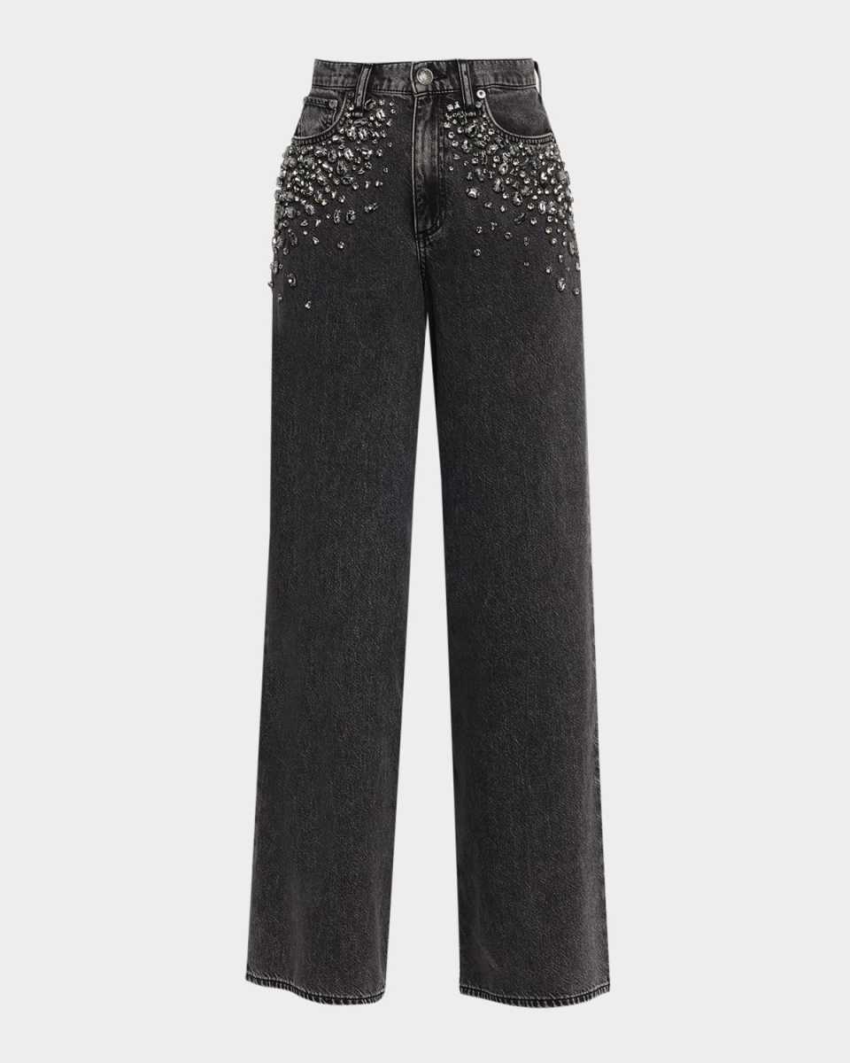 Featherweight Sofie High-Rise Wide Embellished Jeans